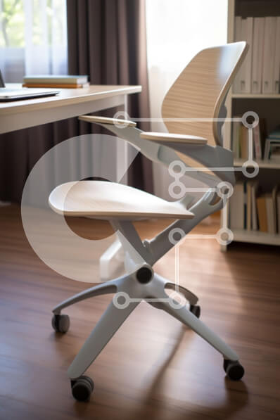 Intra Συλλεκτικό Ξύλινο Παζλ Plywood  4mm - Λευκή καρέκλα γραφείου και γραφείο με βιβλία και φορητό υπολογιστή Σε Ξύλινο Κουτί - Διαστάσεις Puzzle: 10x10 cm – 25 κομμάτια