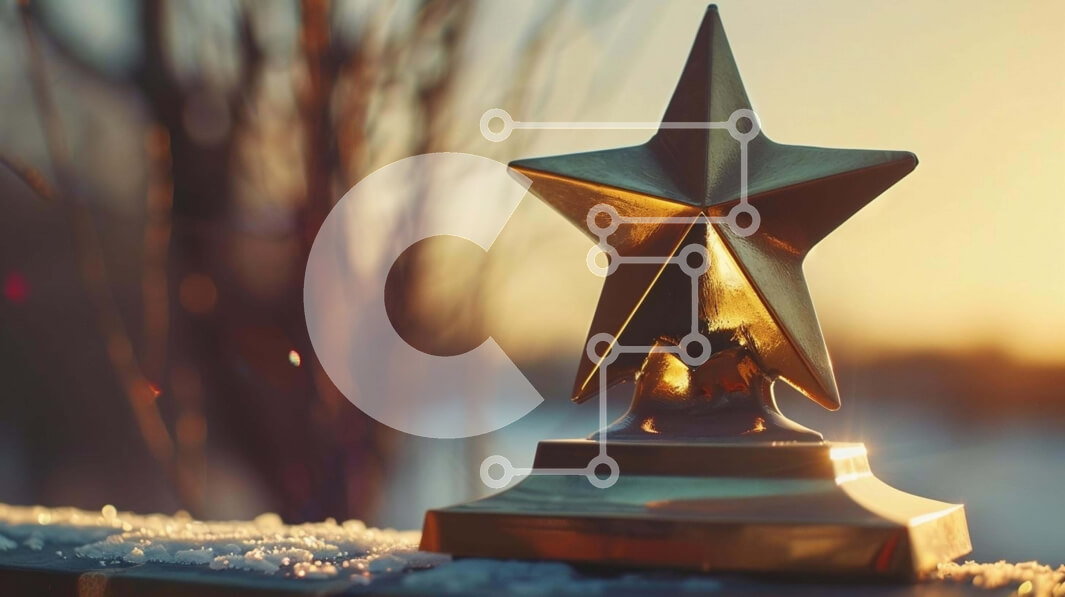 Intra Συλλεκτικό Ξύλινο Παζλ Plywood  4mm - Gold Star Trophy στο Snowy Ground Σε Ξύλινο Κουτί - Διαστάσεις: 10x10 cm – 25 κομμάτια