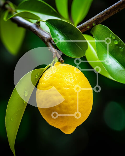 Intra Συλλεκτικό Ξύλινο Παζλ Plywood  4mm - Μονή λεμονιά που κρέμεται σε κλαδί πορτοκαλιάς Σε Ξύλινο Κουτί - Διαστάσεις: 10x10 cm – 25 κομμάτια