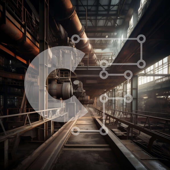 Intra Συλλεκτικό Ξύλινο Παζλ Plywood  4mm - Μεγάλο Βιομηχανικό Κτίριο με Σωλήνες και Τροχιές Σε Ξύλινο Κουτί - Διαστάσεις Puzzle: 10x10 cm – 25 κομμάτια