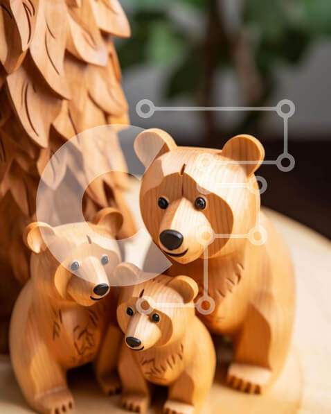 Intra Συλλεκτικό Ξύλινο Παζλ Plywood  4mm - Ξύλινα ειδώλια αρκούδας Σε Ξύλινο Κουτί - Διαστάσεις: 10x10 cm – 25 κομμάτια