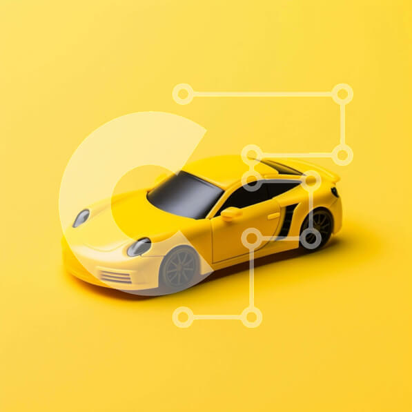 Intra Συλλεκτικό Ξύλινο Παζλ Plywood  4mm - Κίτρινο παιχνίδι αυτοκίνητο σε πορτοκαλί φόντο Σε Ξύλινο Κουτί - Διαστάσεις Puzzle: 10x10 cm – 25 κομμάτια