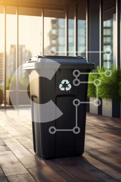 Intra Συλλεκτικό Ξύλινο Παζλ Plywood  4mm - Μαύρος κάδος απορριμμάτων στον εσωτερικό χώρο Σε Ξύλινο Κουτί - Διαστάσεις Puzzle: 10x10 cm – 25 κομμάτια