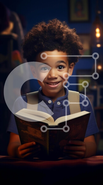 Intra Συλλεκτικό Ξύλινο Παζλ Plywood  4mm - Νεαρό αγόρι που διαβάζει ένα βιβλίο στο γραφείο Σε Ξύλινο Κουτί - Διαστάσεις Puzzle: 10x10 cm – 25 κομμάτια