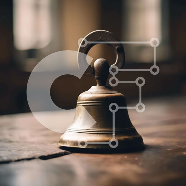 Intra Συλλεκτικό Ξύλινο Παζλ Plywood  4mm - Vintage αντίκες κουδούνι σε ξύλινο τραπέζι Σε Ξύλινο Κουτί - Διαστάσεις Puzzle: 10x10 cm – 25 κομμάτια