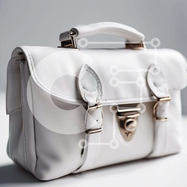 Σετ των 2 Intra Συλλεκτικό Ξύλινο Παζλ Plywood  4mm - Κομψή λευκή τσάντα με λουριά και αγκράφες Σε Ξύλινο Κουτί - Διαστάσεις: 10x10 cm – 25 κομμάτια