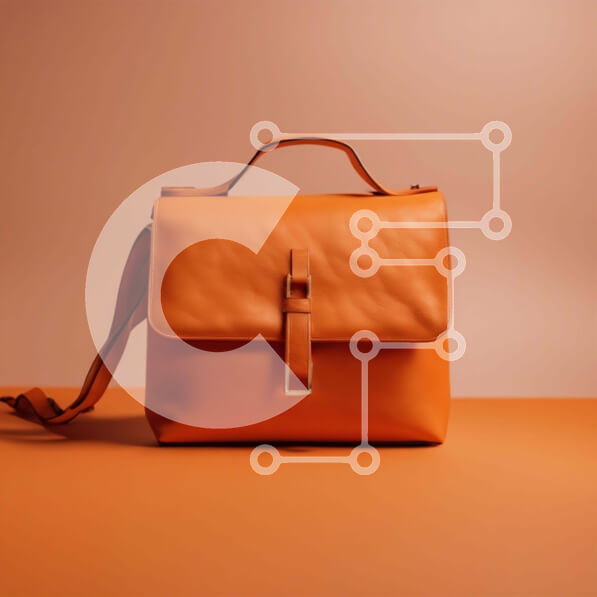 Σετ των 2 Intra Συλλεκτικό Ξύλινο Παζλ Plywood  4mm - Πορτοκαλί τσάντα σε φωτεινό φόντο Σε Ξύλινο Κουτί - Διαστάσεις: 10x10 cm – 25 κομμάτια