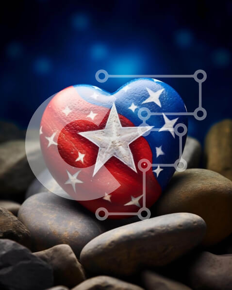 Intra Συλλεκτικό Ξύλινο Παζλ Plywood  4mm - Ροκ διακόσμηση σε σχήμα καρδιάς με αστέρια Σε Ξύλινο Κουτί - Διαστάσεις: 10x10 cm – 25 κομμάτια