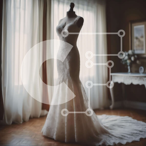 Σετ των 2 Intra Συλλεκτικό Ξύλινο Παζλ Plywood  4mm - Κομψή επίδειξη νυφικού με λουλούδια Σε Ξύλινο Κουτί - Διαστάσεις: 10x10 cm – 25 κομμάτια