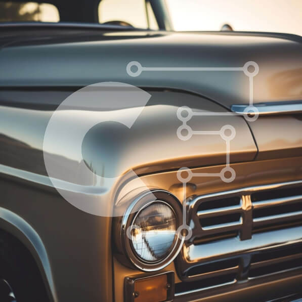 Intra Συλλεκτικό Ξύλινο Παζλ Plywood  4mm - Vintage φορτηγό με σημάδια φθοράς Σε Ξύλινο Κουτί - Διαστάσεις Puzzle: 10x10 cm – 25 κομμάτια