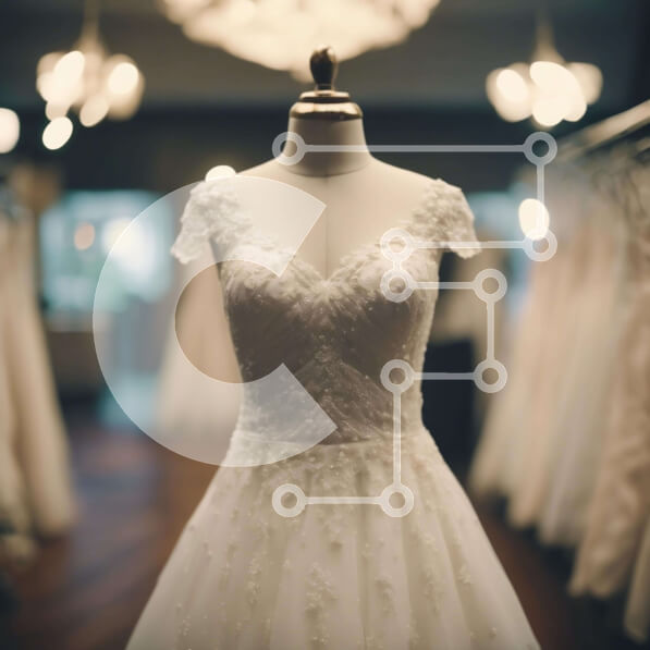 Σετ των 2 Intra Συλλεκτικό Ξύλινο Παζλ Plywood  4mm - Επίδειξη λευκού νυφικού σε κομψό κατάστημα νυφικών Σε Ξύλινο Κουτί - Διαστάσεις: 10x10 cm – 25 κομμάτια