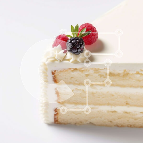 Σετ των 2 Intra Συλλεκτικό Ξύλινο Παζλ Plywood  4mm - Νόστιμο λευκό κέικ με βατόμουρα και σμέουρα Σε Ξύλινο Κουτί - Διαστάσεις: 10x10 cm – 25 κομμάτια