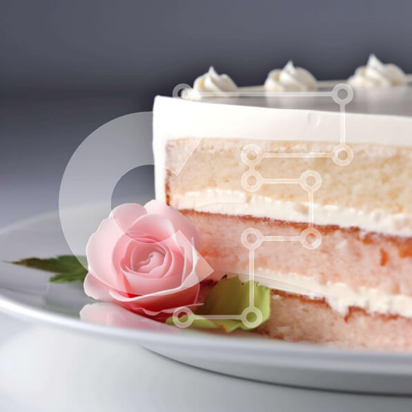 Σετ των 2 Intra Συλλεκτικό Ξύλινο Παζλ Plywood  4mm - Φρεσκοφτιαγμένο κέικ τριών επιπέδων με ροζ τριαντάφυλλο Σε Ξύλινο Κουτί - Διαστάσεις: 10x10 cm – 25 κομμάτια