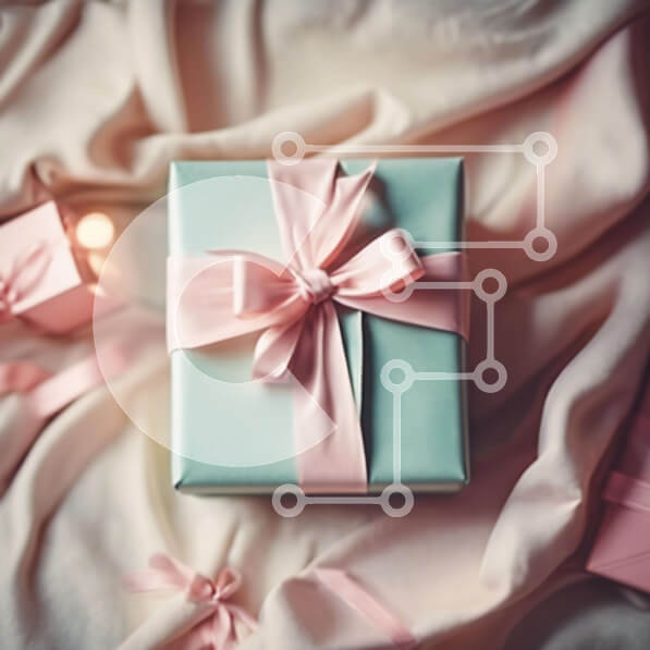 Intra Συλλεκτικό Ξύλινο Παζλ Plywood  4mm - Ρομαντικό μπλε και ροζ κουτί δώρου με κεριά Σε Ξύλινο Κουτί - Διαστάσεις Puzzle: 10x10 cm – 25 κομμάτια