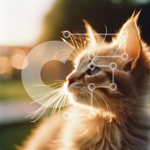 Intra Συλλεκτικό Ξύλινο Παζλ Plywood  4mm - Αξιολάτρευτη γάτα που κοιτάζει ψηλά στον ήλιο Σε Ξύλινο Κουτί - Διαστάσεις: 10x10 cm – 25 κομμάτια