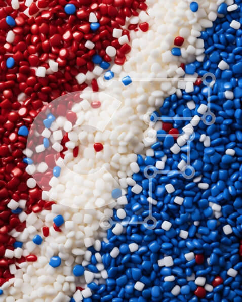 Σετ των 2 Intra Συλλεκτικό Ξύλινο Παζλ Plywood  4mm - Πολύχρωμα πλαστικά σφαιρίδια σε κόκκινο, λευκό και μπλε Σε Ξύλινο Κουτί - Διαστάσεις: 10x10 cm – 25 κομμάτια