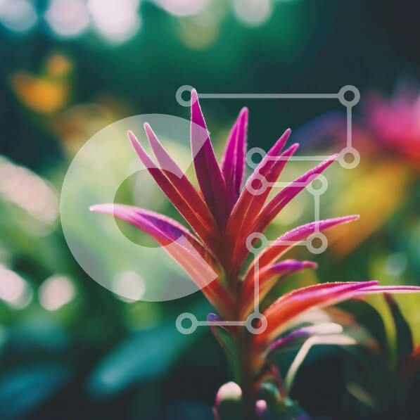 Intra Συλλεκτικό Ξύλινο Παζλ Plywood  4mm - Ζωντανό λουλούδι με πράσινα φύλλα Σε Ξύλινο Κουτί - Διαστάσεις: 10x10 cm – 25 κομμάτια