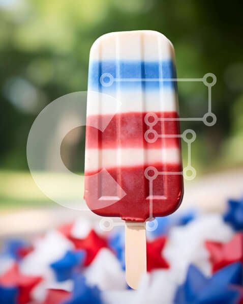 Intra Συλλεκτικό Ξύλινο Παζλ Plywood  4mm - Πατριωτικό Popsicle για τον εορτασμό της Ημέρας της Ανεξαρτησίας Σε Ξύλινο Κουτί - Διαστάσεις: 10x10 cm – 25 κομμάτια