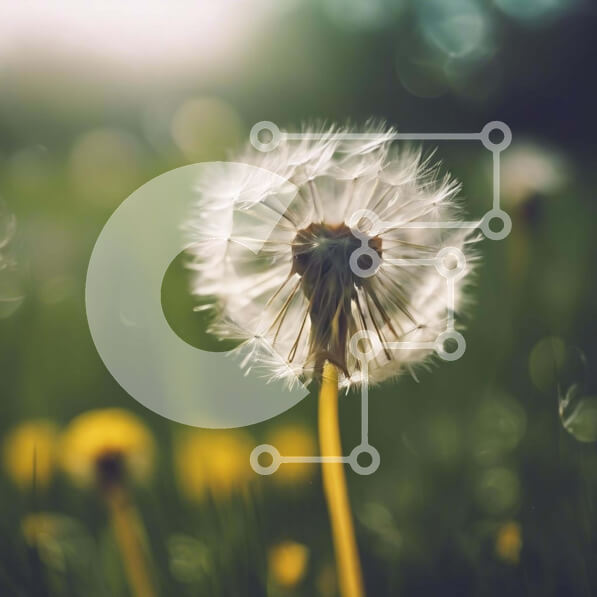 Intra Συλλεκτικό Ξύλινο Παζλ Plywood  4mm - Ανθισμένη πικραλίδα σε ανοιχτό χωράφι Σε Ξύλινο Κουτί - Διαστάσεις: 10x10 cm – 25 κομμάτια