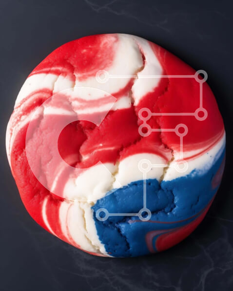 Σετ των 2 Intra Συλλεκτικό Ξύλινο Παζλ Plywood  4mm - Στριφογυρισμένο μπισκότο 4ης ​​Ιουλίου σε μαύρη επιφάνεια Σε Ξύλινο Κουτί - Διαστάσεις: 10x10 cm – 25 κομμάτια