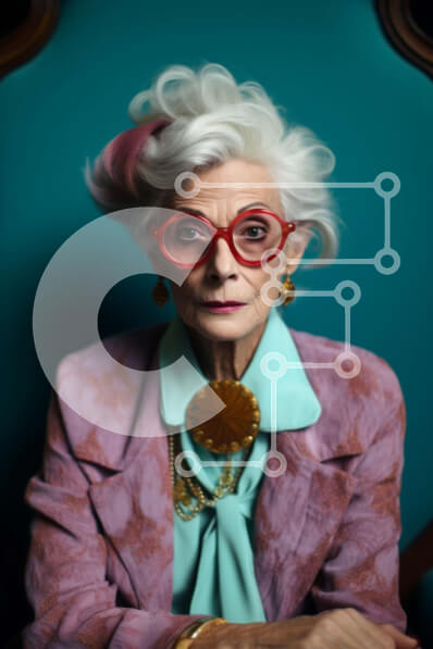 Intra Συλλεκτικό Ξύλινο Παζλ Plywood  4mm - Ηλικιωμένη γυναίκα που φορά ροζ σακάκι και κοσμήματα Σε Ξύλινο Κουτί - Διαστάσεις Puzzle: 10x10 cm – 25 κομμάτια