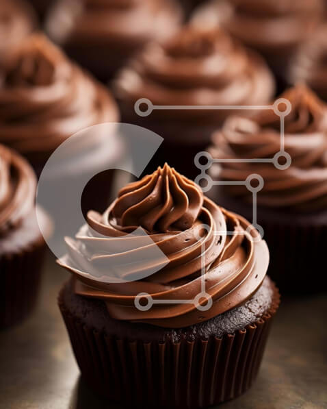 Σετ των 2 Intra Συλλεκτικό Ξύλινο Παζλ Plywood  4mm - Ποικιλία σοκολατένιων cupcakes με πάγωμα μαύρης σοκολάτας Σε Ξύλινο Κουτί - Διαστάσεις: 10x10 cm – 25 κομμάτια