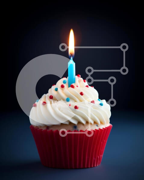 Σετ των 2 Intra Συλλεκτικό Ξύλινο Παζλ Plywood  4mm - Γιορτινό Cupcake με αναμμένο κερί Σε Ξύλινο Κουτί - Διαστάσεις: 10x10 cm – 25 κομμάτια