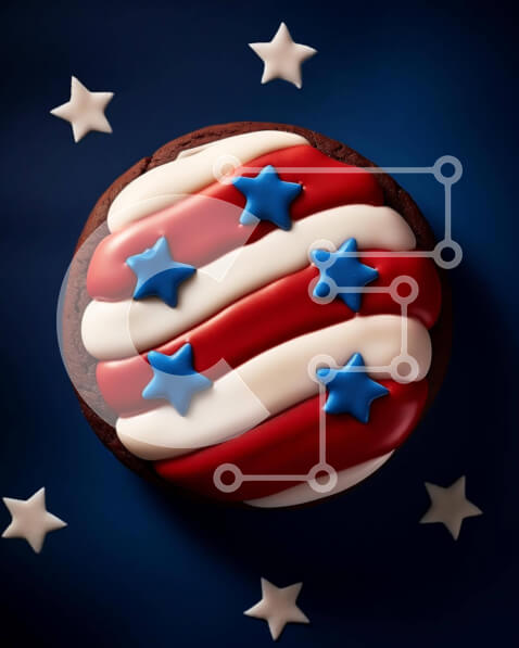 Intra Συλλεκτικό Ξύλινο Παζλ Plywood  4mm - Μπισκότο αμερικανικής σημαίας σε σχήμα αστεριού Σε Ξύλινο Κουτί - Διαστάσεις: 10x10 cm – 25 κομμάτια