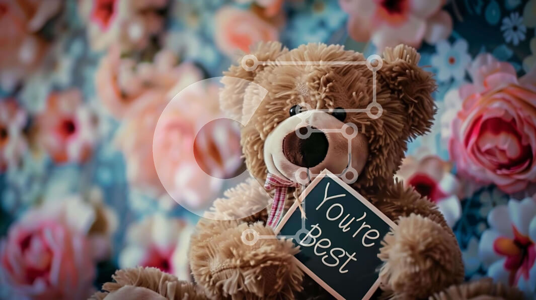 Intra Συλλεκτικό Ξύλινο Παζλ Plywood  4mm - Αρκουδάκι και ροζ τριαντάφυλλα με το σύμβολο «Είσαι ο καλύτερος». Σε Ξύλινο Κουτί - Διαστάσεις Puzzle: 10x10 cm – 25 κομμάτια