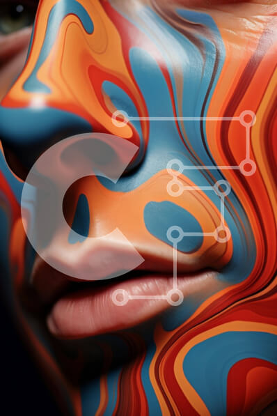 Intra Συλλεκτικό Ξύλινο Παζλ Plywood  4mm - Καλλιτεχνικό γυναικείο πρόσωπο με πολύχρωμη μπογιά Σε Ξύλινο Κουτί - Διαστάσεις Puzzle: 10x10 cm – 25 κομμάτια