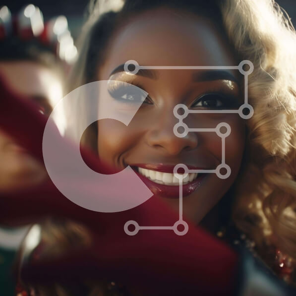 Intra Συλλεκτικό Ξύλινο Παζλ Plywood  4mm - Γυναίκα που χαμογελά και κρατά το τηλέφωνο με τα κόκκινα γάντια Σε Ξύλινο Κουτί - Διαστάσεις Puzzle: 10x10 cm – 25 κομμάτια