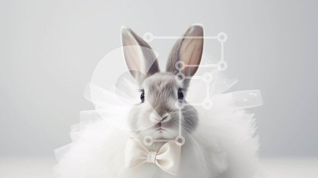 Intra Συλλεκτικό Ξύλινο Παζλ Plywood  4mm - Κομψό λευκό κουνελάκι με παπιγιόν και τιάρα Σε Ξύλινο Κουτί - Διαστάσεις Puzzle: 10x10 cm – 25 κομμάτια