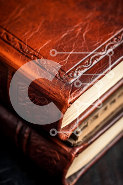 Intra Συλλεκτικό Ξύλινο Παζλ Plywood  4mm - Vintage καφέ δερμάτινα βιβλία σε σκούρο ξύλινο τραπέζι Σε Ξύλινο Κουτί - Διαστάσεις Puzzle: 10x10 cm – 25 κομμάτια