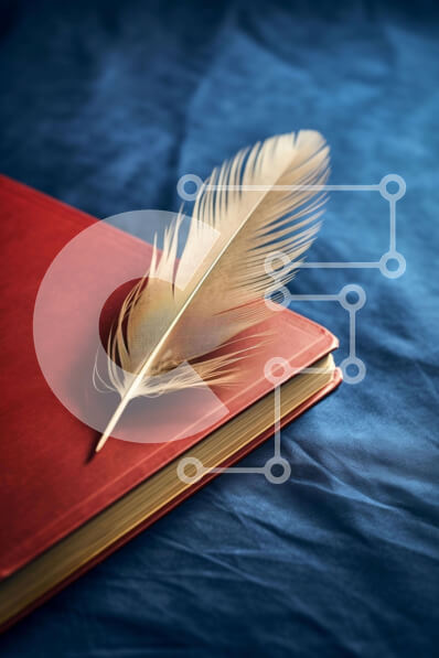 Intra Συλλεκτικό Ξύλινο Παζλ Plywood  4mm - Κόκκινο βιβλίο με στυλό μελανιού Σε Ξύλινο Κουτί - Διαστάσεις: 10x10 cm – 25 κομμάτια