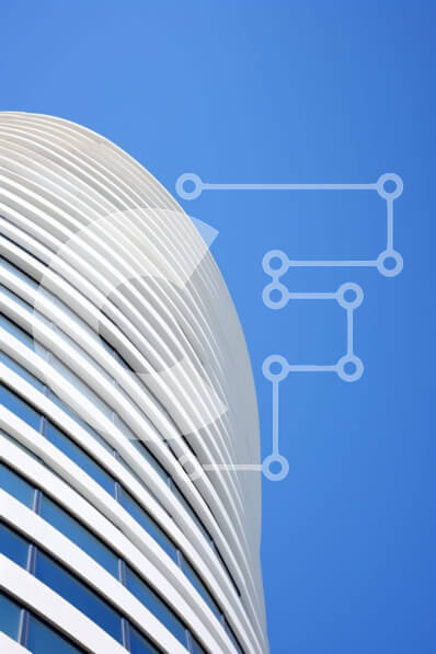 Intra Συλλεκτικό Ξύλινο Παζλ Plywood  4mm - Σύγχρονο λευκό κτήριο με σκιαγραφία ενάντια στο μπλε ουρανό Σε Ξύλινο Κουτί - Διαστάσεις Puzzle: 10x10 cm – 25 κομμάτια