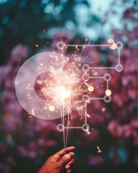 Intra Συλλεκτικό Ξύλινο Παζλ Plywood  4mm - Άτομο που γιορτάζει με το βεγγαλικό και τα λουλούδια Σε Ξύλινο Κουτί - Διαστάσεις: 10x10 cm – 25 κομμάτια