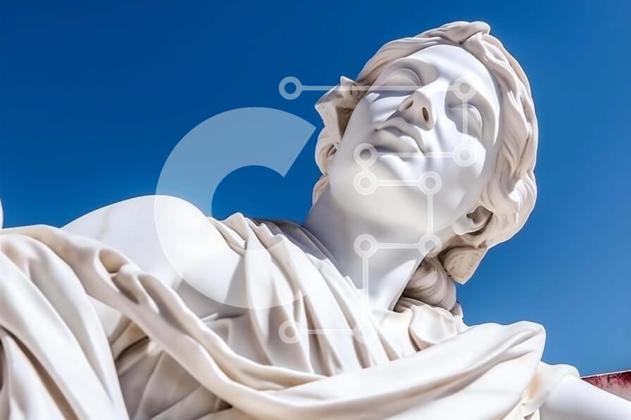 Intra Συλλεκτικό Ξύλινο Παζλ Plywood  4mm - Λευκό Άγαλμα της Αρχαίας Ελληνίδας Θεάς Σε Ξύλινο Κουτί - Διαστάσεις Puzzle: 10x10 cm – 25 κομμάτια