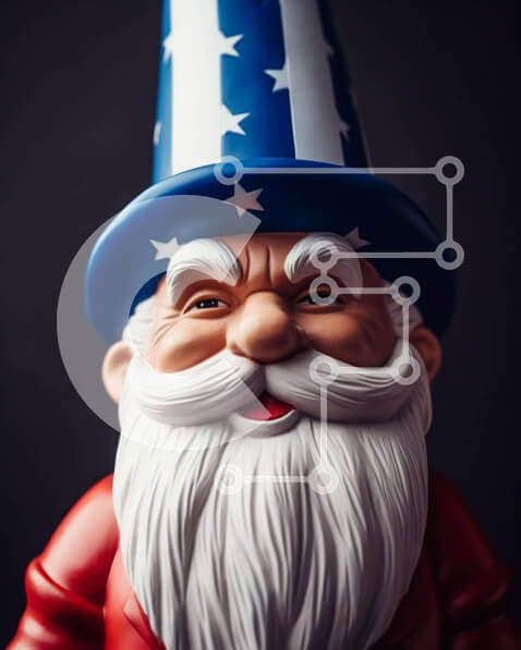 Intra Συλλεκτικό Ξύλινο Παζλ Plywood  4mm - Αμερικάνικο Άγαλμα Gnome με πατριωτικά χρώματα Σε Ξύλινο Κουτί - Διαστάσεις: 10x10 cm – 25 κομμάτια