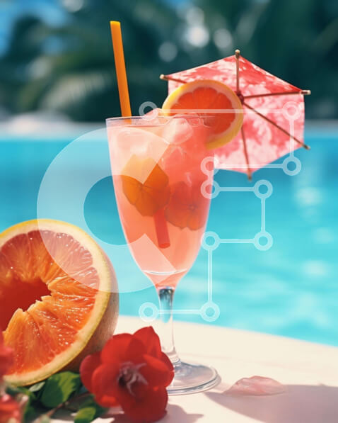 Σετ των 2 Intra Συλλεκτικό Ξύλινο Παζλ Plywood  4mm - Ποτήρι Pink Sangria με γαρνιτούρες φρούτων Σε Ξύλινο Κουτί - Διαστάσεις: 10x10 cm – 25 κομμάτια