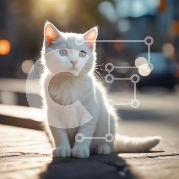 Intra Συλλεκτικό Ξύλινο Παζλ Plywood  4mm - Λευκή γάτα με ορθάνοιχτα μάτια Σε Ξύλινο Κουτί - Διαστάσεις: 10x10 cm – 25 κομμάτια