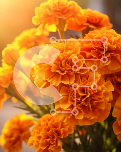 Intra Συλλεκτικό Ξύλινο Παζλ Plywood  4mm - Μπουκέτο με πορτοκαλί και κίτρινα λουλούδια Σε Ξύλινο Κουτί - Διαστάσεις: 10x10 cm – 25 κομμάτια