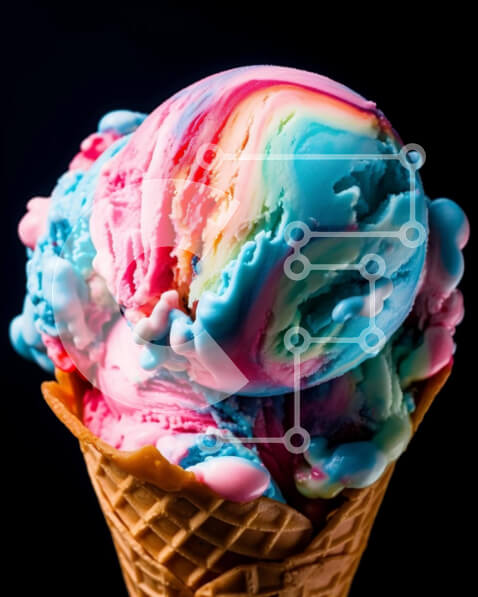 Σετ των 2 Intra Συλλεκτικό Ξύλινο Παζλ Plywood  4mm - Πολύχρωμο χωνάκι παγωτού Σε Ξύλινο Κουτί - Διαστάσεις: 10x10 cm – 25 κομμάτια