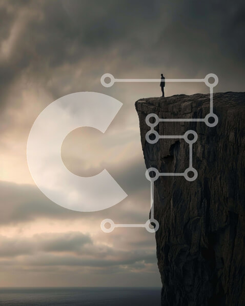 Intra Συλλεκτικό Ξύλινο Παζλ Plywood  4mm - Άτομο που στέκεται στον γκρεμό με θέα στον ωκεανό και τον ουρανό Σε Ξύλινο Κουτί - Διαστάσεις: 10x10 cm – 25 κομμάτια