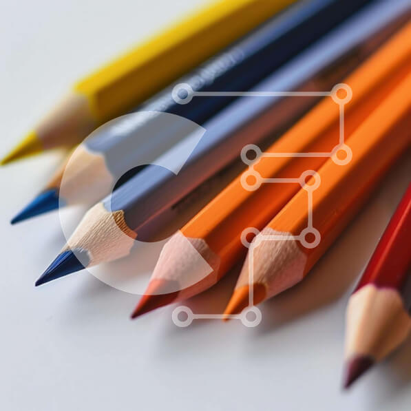 Intra Συλλεκτικό Ξύλινο Παζλ Plywood  4mm - Ομάδα πολύχρωμα μολύβια Σε Ξύλινο Κουτί - Διαστάσεις: 10x10 cm – 25 κομμάτια