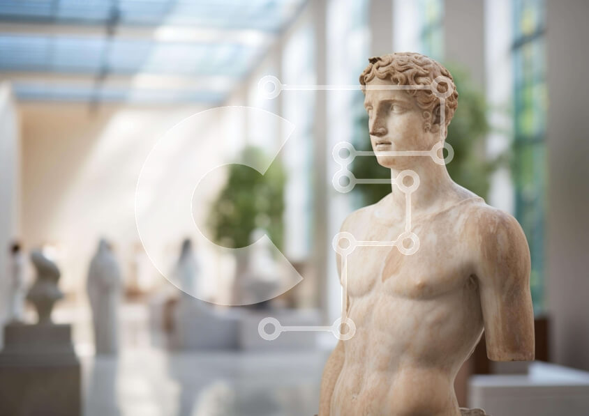 Intra Συλλεκτικό Ξύλινο Παζλ Plywood  4mm - Προτομή αρχαιοελληνικού αγάλματος σε εσωτερικό χώρο Σε Ξύλινο Κουτί - Διαστάσεις Puzzle: 10x10 cm – 25 κομμάτια