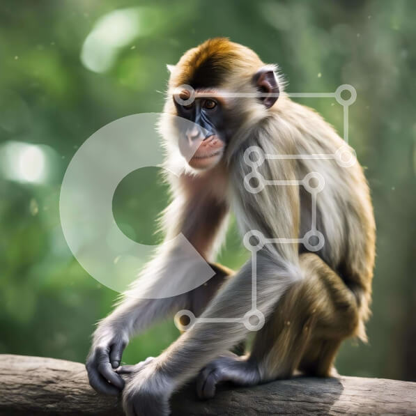 Intra Συλλεκτικό Ξύλινο Παζλ Plywood  4mm - Μικρή μαϊμού που κάθεται στο κλαδί δέντρου Σε Ξύλινο Κουτί - Διαστάσεις: 10x10 cm – 25 κομμάτια