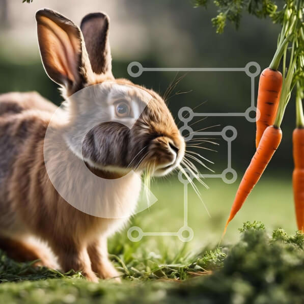 Intra Συλλεκτικό Ξύλινο Παζλ Plywood  4mm - Καφέ κουνέλι στο γρασίδι με καρότα Σε Ξύλινο Κουτί - Διαστάσεις: 10x10 cm – 25 κομμάτια