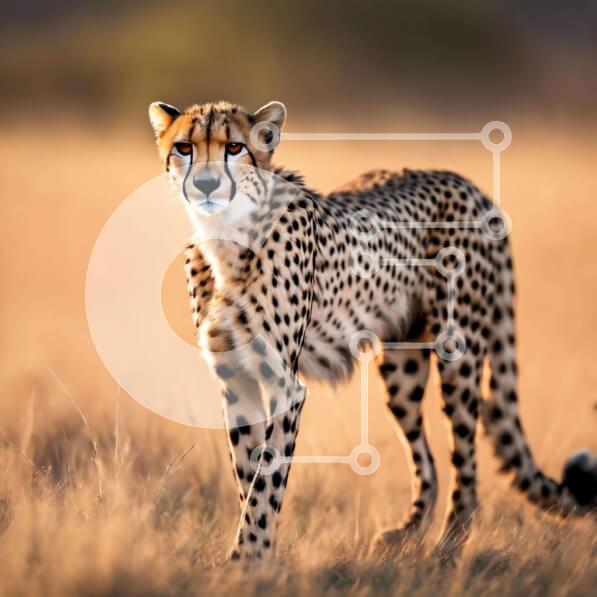 Intra Συλλεκτικό Ξύλινο Παζλ Plywood  4mm - Περίεργος τσιτάχ στο λιβάδι Σε Ξύλινο Κουτί - Διαστάσεις: 10x10 cm – 25 κομμάτια