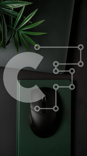 Intra Συλλεκτικό Ξύλινο Παζλ Plywood  4mm - Ρύθμιση χώρου εργασίας με ποντίκι υπολογιστή και πράσινο σημειωματάριο Σε Ξύλινο Κουτί - Διαστάσεις: 10x10 cm – 25 κομμάτια