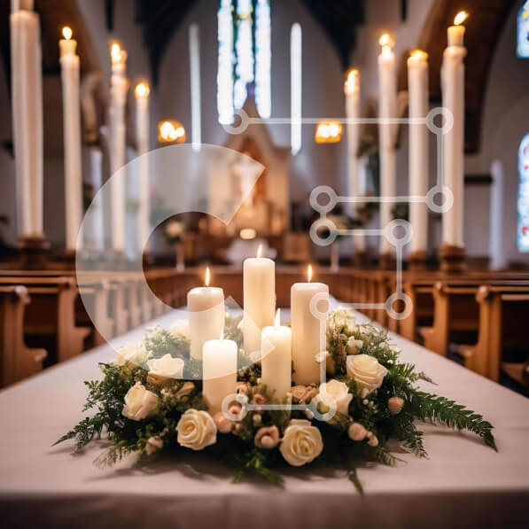 Intra Συλλεκτικό Ξύλινο Παζλ Plywood  4mm - Βωμός εκκλησίας με κεριά και λουλούδια Σε Ξύλινο Κουτί - Διαστάσεις Puzzle: 10x10 cm – 25 κομμάτια